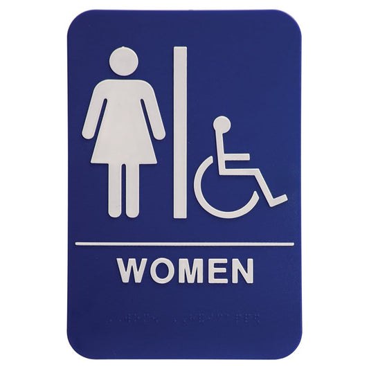 JDS - Braille Sign Blue/Wht WOMEN RESTROOM - ADA202