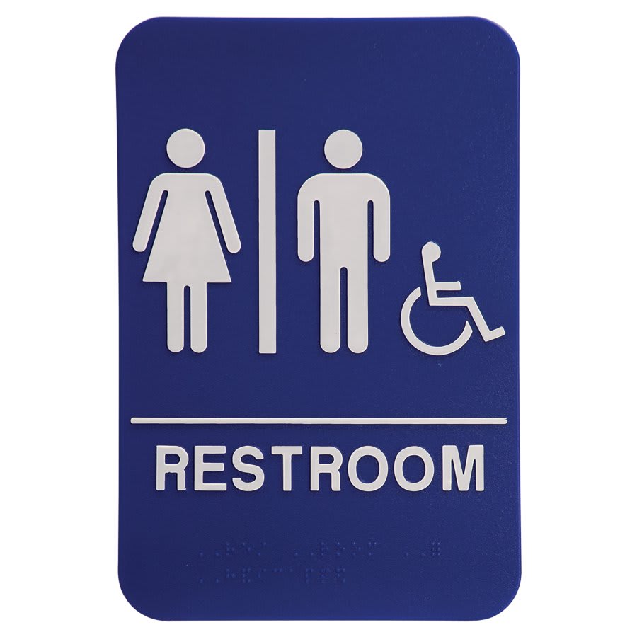 JDS - Braille Sign Blue/WHT UNISEX RESTROOM- ADA203