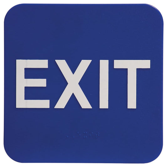 JDS - Braille Sign Blue/Wht EXIT - ADA209