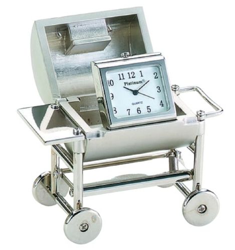 Sanis Mini Clocks - Mini BBQ Clock Silver - C1130W2