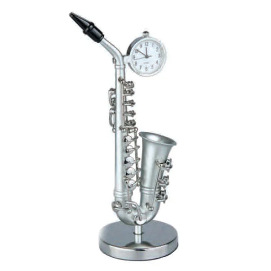 Sanis Mini Clock -  Saxophone Silver C3336