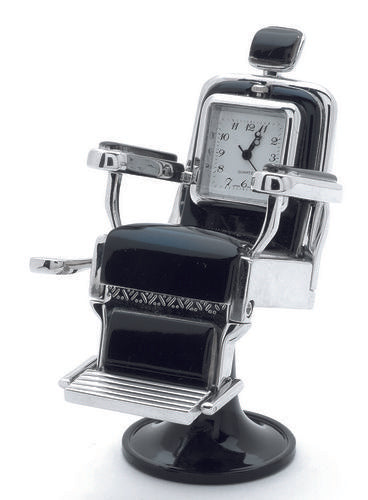 Sanis Mini Clock - Mini Barber Chair Clock Black - C434SIL