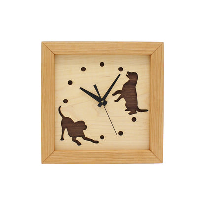 Sabbath Day Woods - Dogs at Play Box Clock