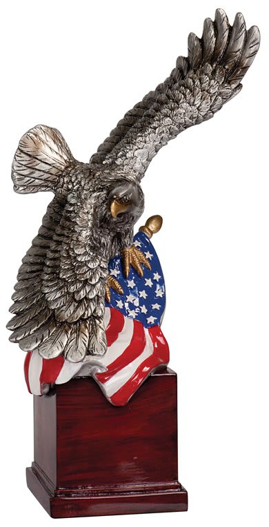 JDS - Eagle and Flag Resin Statue - EGL75