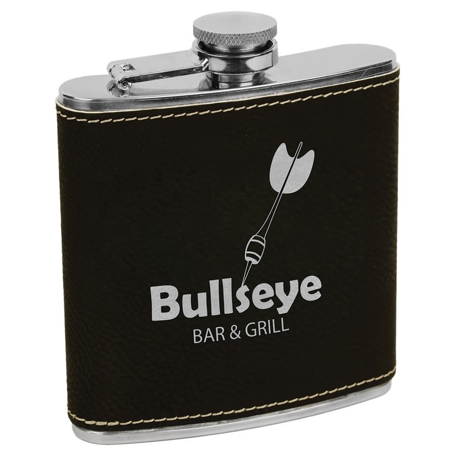 JDS - Black/Silver Leatherette Flask - FSK623