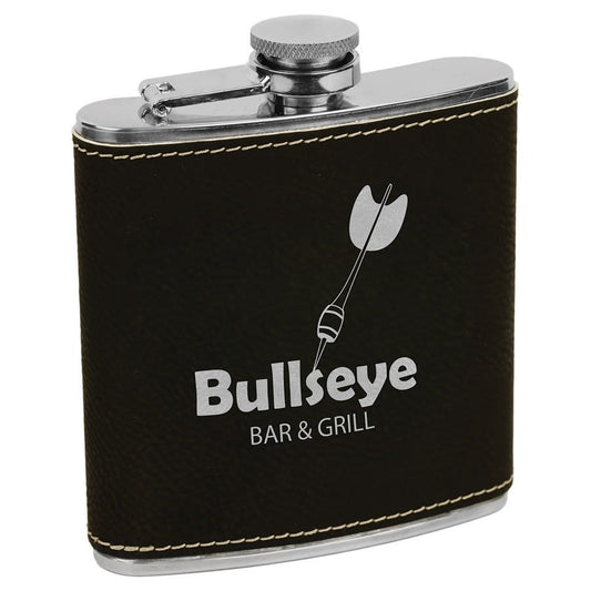 JDS - Black/Silver Leatherette Flask - FSK623
