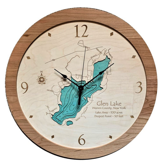 Lake Clock - Glen Lake NY Lake Map Clock