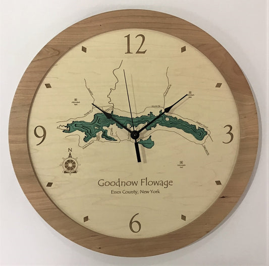 Lake Clock - Goodnow Flow NY Lake Map Clock