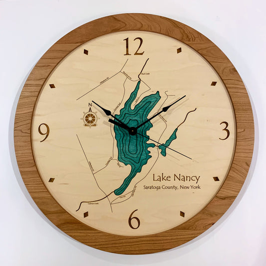 Lake Clock - Lake Nancy - Custom Wooden Lake Clock - New York