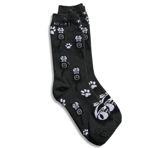Kit-Cat Klock - Mens Gray Kit-Cat Klock Socks by California Clocks feature a cotton blend and playful Kit-Cat Klock designs.