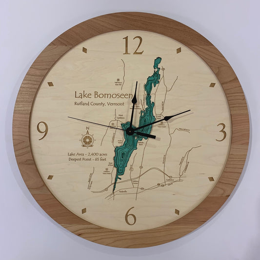 Lake Clock - Lake Bomoseen VT Lake Map Clock
