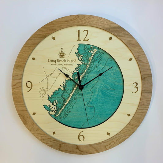Lake Clock - Long Beach Island NJ Wall Map Clock