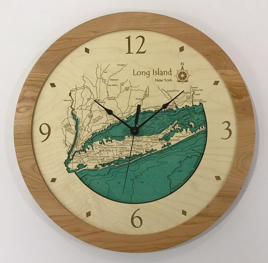 Lake Clock - Long Island Map Clock