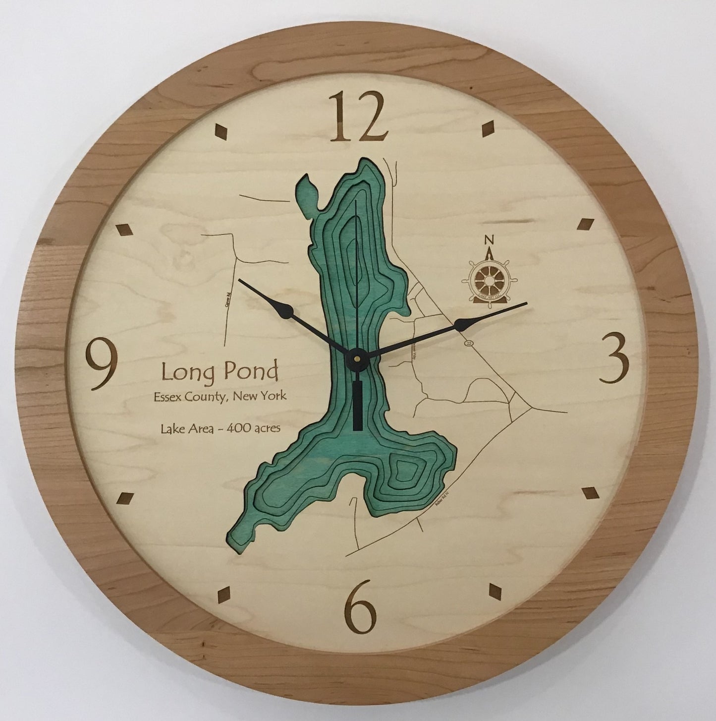 Lake Clock - Long Pond NY Lake Map Clock