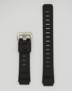 Two Hadley Roma HR Watchband MS3231 BLK 20MM black replacement straps, one featuring a silver buckle and the other without, are displayed side by side on a white background.