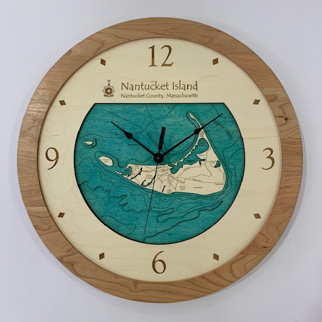 Lake Clock - Nantucket Island MA Map Clock