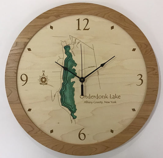 Lake Clock - Onderdonk Lake NY Lake Map Clock