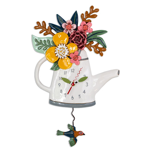 Allen Designs Clock - Blossoms Watering Can - P1992