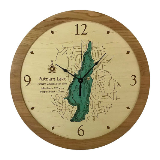 Lake Clock - Putnam Lake - Custom Wooden Lake Clock - New York