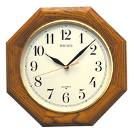 Seiko Clock - Solid Oak Octagonal Wall Clock - QXA102BC