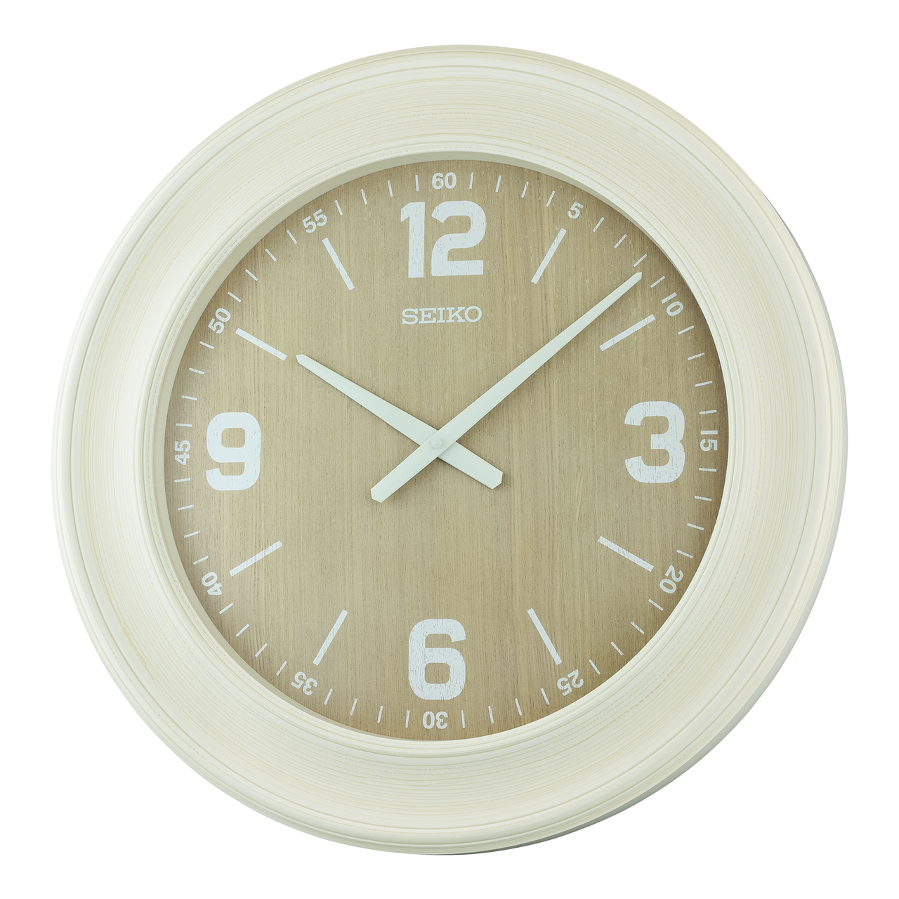 Seiko Clock - Beechwood Wall Clock White - QXA839W
