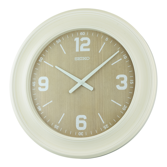 Seiko Clock - Beechwood Wall Clock White - QXA839W