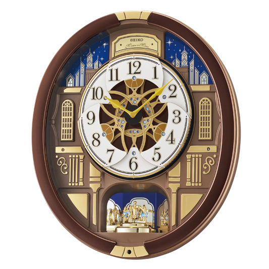 Seiko Clock - Nighttime Skyline Melodies in Motion - QXM362BRH