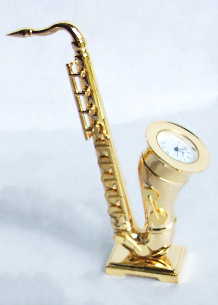 Sanis Mini Clock -  Saxophone Gold - C197GD