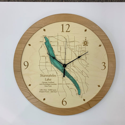 Lake Clock - Skaneateles Lake NY Lake Map Clock