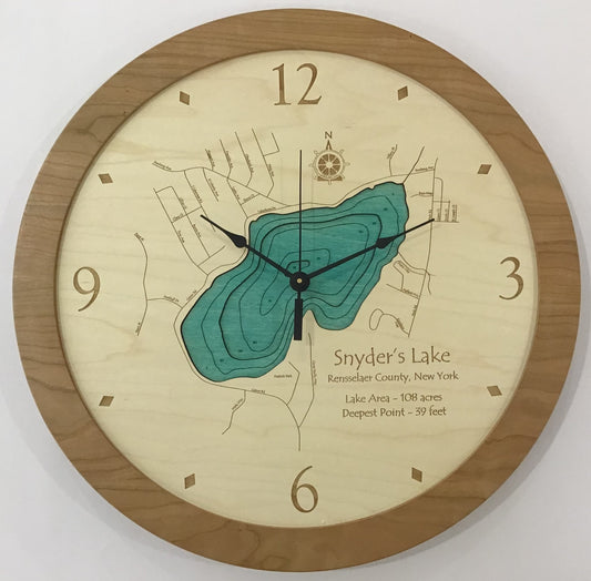Lake Clock - Snyder's Lake NY Lake Map Clock