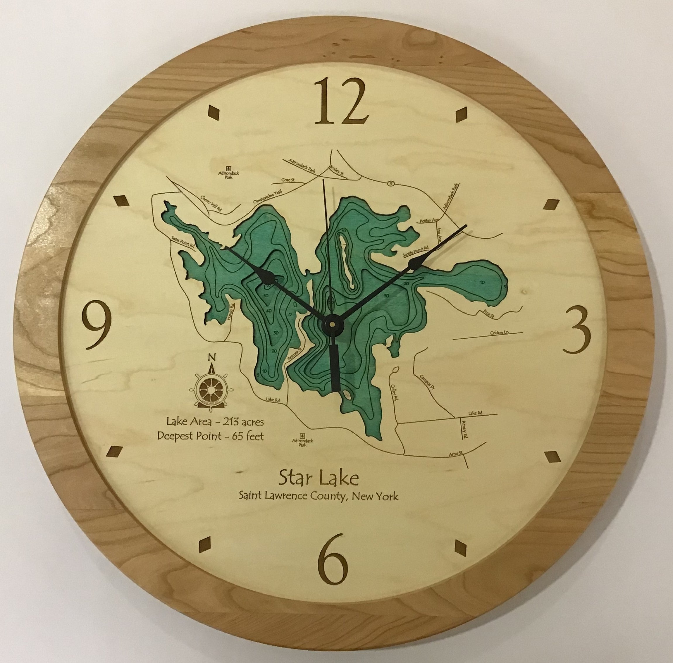 Star Lake - Custom Wooden Lake Clock - New York - Time Square Clock Shop