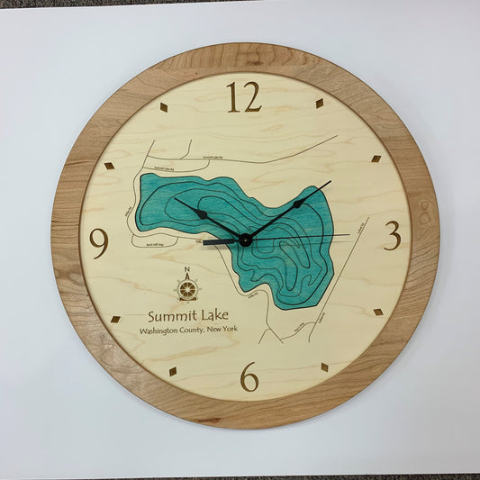 Lake Clock - Summit Lake NY Lake Map Clock