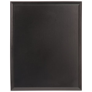 The JDS 7" x 9" Value Solid Black Finish Plaque (VAL379) features a blank, black rectangular frame with a subtle texture and narrow border, shown against a white background.