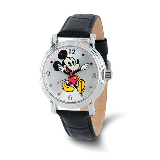 Quality Gold Watch - Adult Mickey Mouse Black with Arms - XWA5761