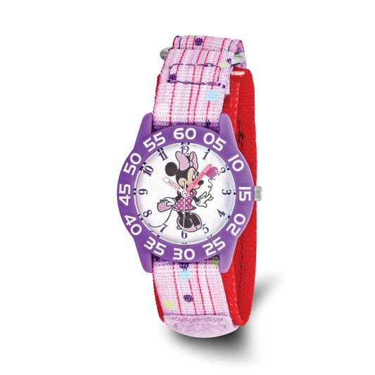 Quality Gold Watch - Minnie Mouse Kids Polka Dot Fabric - XWA6191