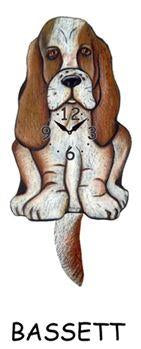 Bassett Hound - Wagging Tail Dog Clock