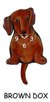 Dachshund - Brown Dox - Wagging Tail Dog Clock