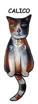 Cat - Calico - Wagging Tail Clock