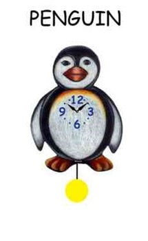 Penguin - Wagging Tail Clock