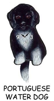 Portuguese Water Dog - Wagging Tail Clock