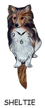 Sheltie - Wagging Tail Dog Clock