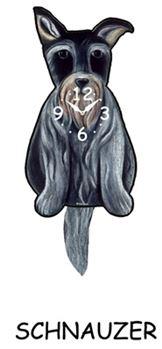 Schnauzer - Wagging Tail Dog Clock