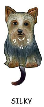 Yorkie - Silky - Wagging Tail Clock