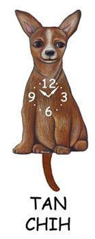 Chihuahua - Tan - Wagging Tail Dog Clock