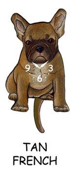 French Bulldog - Tan - Wagging Tail Dog Clock