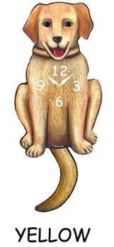 Labrador Retriever - Yellow - Wagging Tail Dog Clock