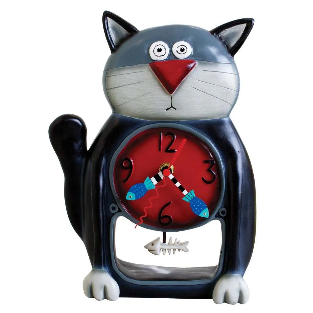 Whimsical sale Cat Clock. Handmade one of a k